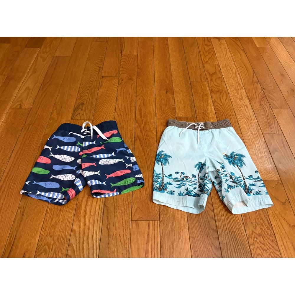 Bundle 3 Janie and Jack Boys 3T Swim Trunks Bundle Whales Tropical Palm Trees